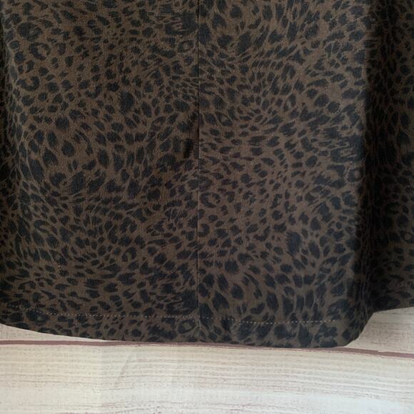 Vintage Breckenridge Brown and Black Leopard Print Skirt Midi 12P - Picture 8 of 16